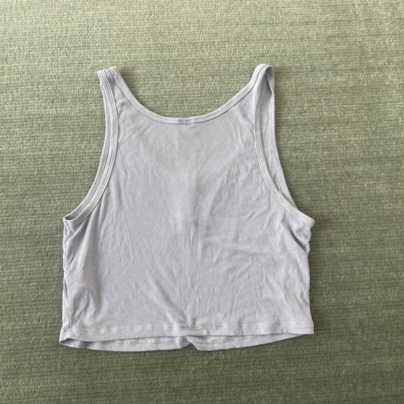 Aritzia Sunday Best Tank Top Women L Lilac Crop Ribbed Classic Capsule Minimal - Picture 4 of 6